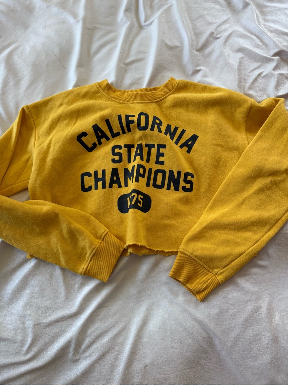 Garage Yellow Cropped 'California State Champions' Sweatshirt
